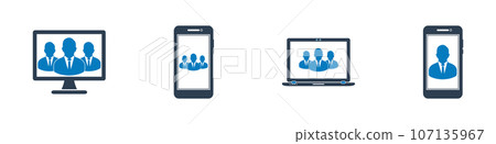 Online Business Icon Set. Editable Flat Vector Illustration. 107135967