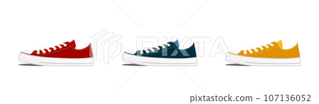 Simple sneaker illustration set 107136052