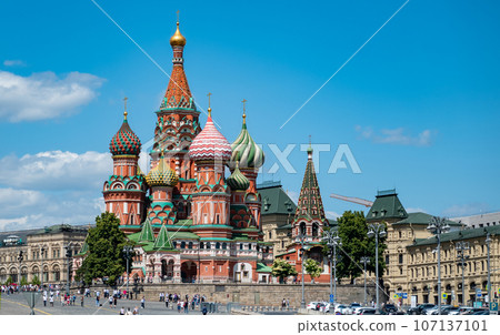 St. Basil's Cathedral on Red Square in the Russian capital. St. Basil's Cathedral on Red Square in the Russian capital. 107137101