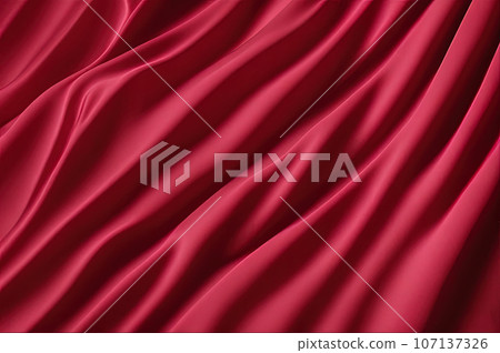 Three dimensional render textile of red wavy pattern 107137326