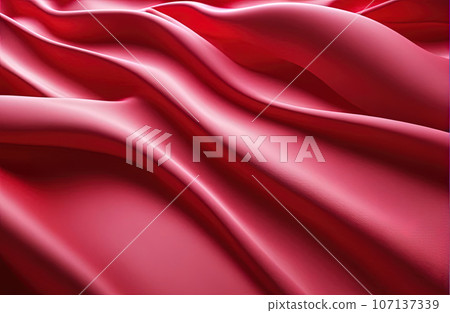 Three dimensional render textile of red wavy pattern 107137339