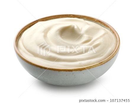 bowl of sour cream dip sauce 107137455