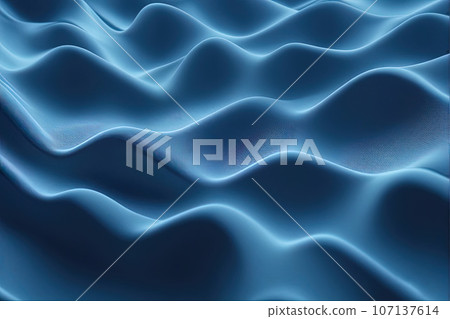 Three dimensional render textile of blue wavy pattern 107137614