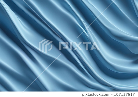 Three dimensional render textile of blue wavy pattern 107137617