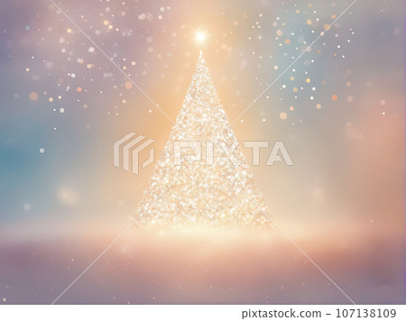 Christmas tree made of many small triangles in white background Christmas tree made of many small triangles in white background 107138109