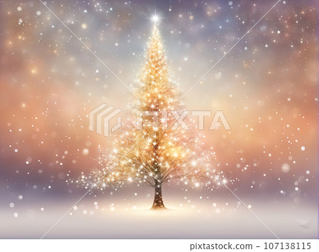 Christmas tree made of many small triangles in white background 107138115