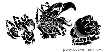 Bald Eagle Hawk Ripping Cricket Ball Mascot 107139256