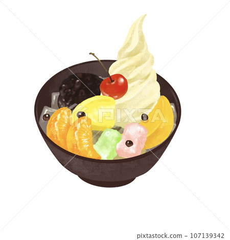 日式甜點插畫奶油安蜜 日式甜點插畫奶油安蜜 107139342