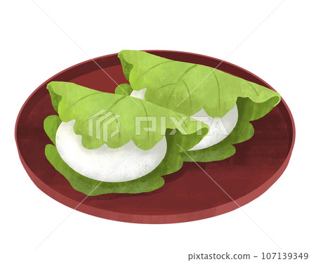 Japanese sweets illustration Kashiwamochi 107139349