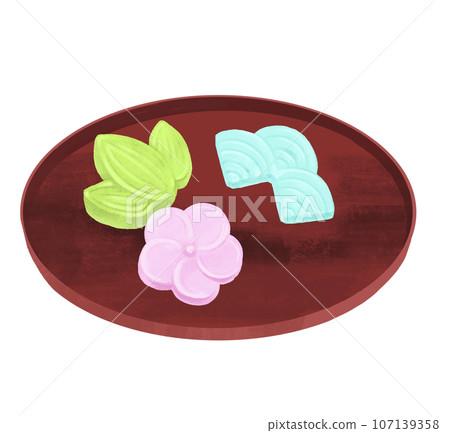 Illustration of Japanese sweets Rakugan 107139358