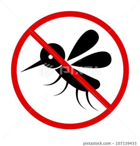 當心蚊子標誌。小心瘧疾。向量。 當心蚊子標誌。小心瘧疾。向量。 107139433