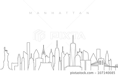 Outline Manhattan skyline. 107140085