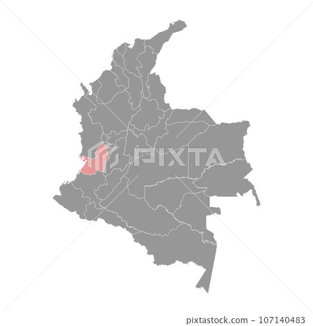 Valle del Cauca department map, administrative division of Colombia. 107140483