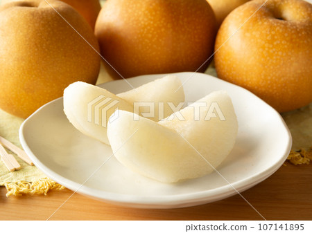 切梨 豐水梨 水果 水果 豐水日本梨 切梨 豐水梨 水果 水果 豐水日本梨 107141895