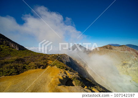 Beautiful nature Landscape mountain and fog at Kawah Ijen volcano,East Java, Indonesia Beautiful nature Landscape mountain and fog at Kawah Ijen volcano,East Java, Indonesia 107142197