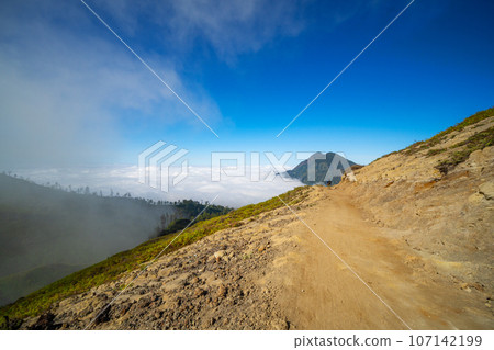Beautiful nature Landscape mountain and fog at Kawah Ijen volcano,East Java, Indonesia Beautiful nature Landscape mountain and fog at Kawah Ijen volcano,East Java, Indonesia 107142199