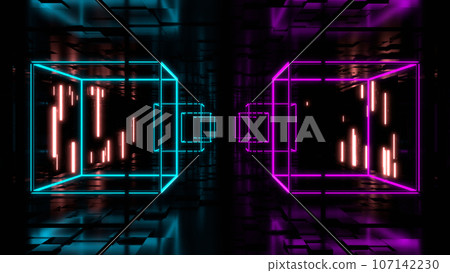 VJ隧道方形霓虹發光盒賽博藍紫色【選購版本】 VJ隧道方形霓虹發光盒賽博藍紫色【選購版本】 107142230