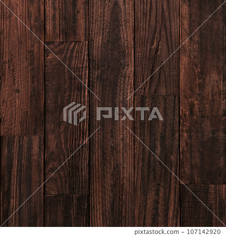 紅棕色粗粒木材舊木板牆的方形背景圖像 107142920