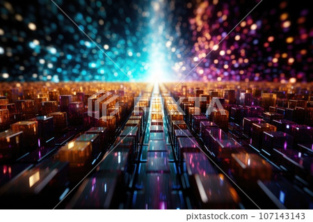 Abstract futuristic technology background. light line design Generative AI 107143143