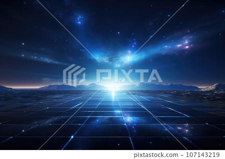 Abstract horizontal light line futuristic technology background. Generative AI Abstract horizontal light line futuristic technology background. Generative AI 107143219