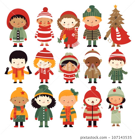 christmas people element object isolated background holiday design illustration generative Ai. 107143535