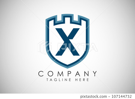 English Alphabet With Castle Logo Design Vector. Graphic Alphabet Symbol For Corporate Business 107144732