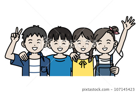 孩子們互相擁抱的插圖 107145423