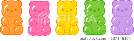 Cute cartoon gummy bears 107146364