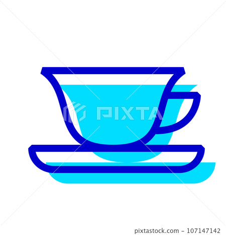 Two color style icons representing drinks, tea and tea cups Two color style icons representing drinks, tea and tea cups 107147142