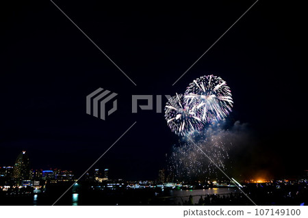 煙花橫濱/神奈川縣報紙菸花匯演2014年橫濱大學橋（山下公園）2014年8月5日 107149100