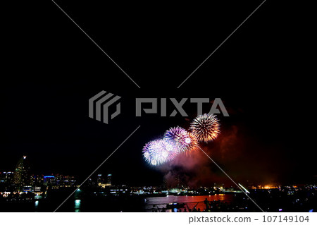 煙花橫濱/神奈川縣報紙菸花匯演2014年橫濱大學橋（山下公園）2014年8月5日 107149104