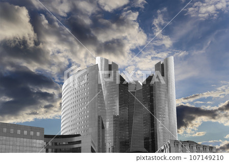 Skyscrapers La Defense (against the background of a sky at sunset), commercial and business center of Paris, France Skyscrapers La Defense (against the background of a sky at sunset), commercial and business center of Paris, France 107149210