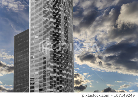 Skyscrapers La Defense (against the background of a sky at sunset), commercial and business center of Paris, France Skyscrapers La Defense (against the background of a sky at sunset), commercial and business center of Paris, France 107149249