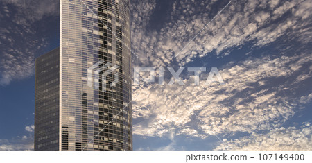 Skyscrapers La Defense (against the background of a sky at sunset), commercial and business center of Paris, France Skyscrapers La Defense (against the background of a sky at sunset), commercial and business center of Paris, France 107149400