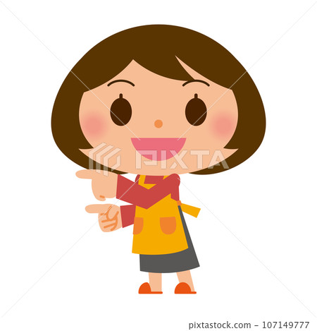 指著圍裙的女人 指著圍裙的女人 107149777