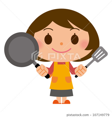 圍裙做菜的女人 圍裙做菜的女人 107149779