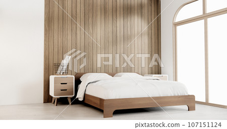 Muji Japan bedroom interior minimal style, Japanese interior.3D rendering 107151124