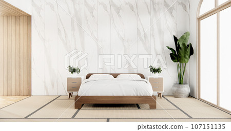 Muji Japan bedroom interior minimal style, Japanese interior.3D rendering 107151135