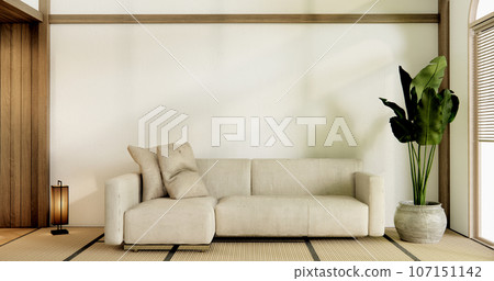 Sofa furniture and modern room interior design minimal.3D rendering 107151142