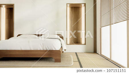 Muji Japan bedroom interior minimal style, Japanese interior.3D rendering 107151151