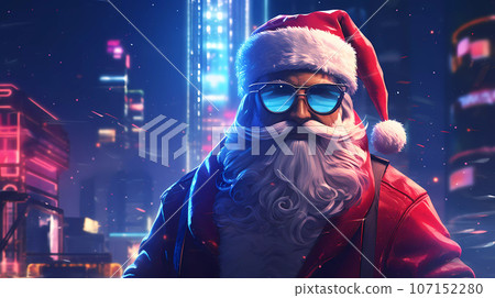Epic Santa Claus Character in Cyberpunk Style 107152280