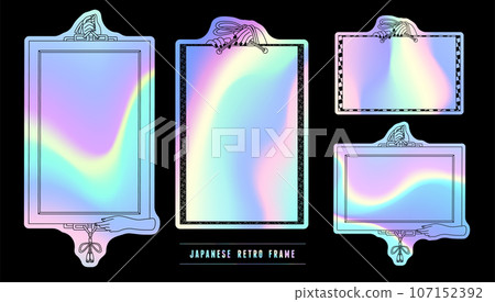 Label set with hologram sticker design. 107152392