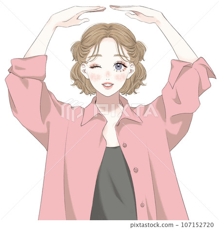 A woman doing the correct pose A woman doing the correct pose 107152720