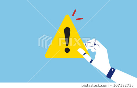 Artificial intelligence and risk mark illustration, vector 107152733