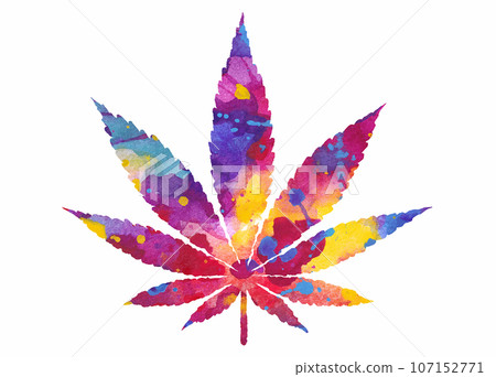Marijuana and cannabis watercolor vector illustration Marijuana and cannabis watercolor vector illustration 107152771