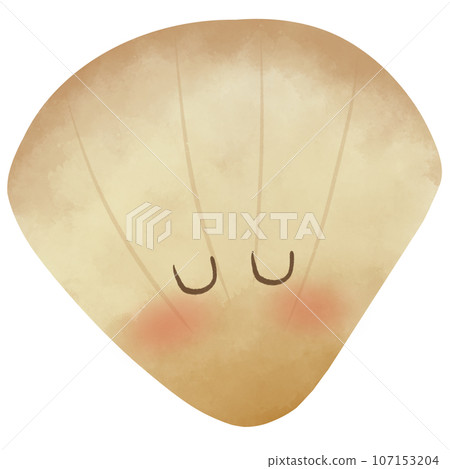 cate cartoon yellow cute water color shell, no background 107153204