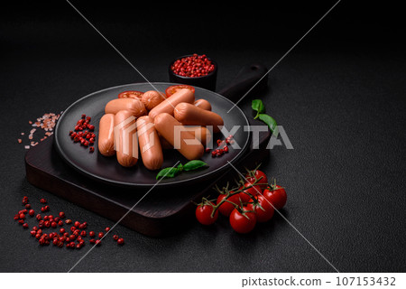Delicious fresh vegetarian sausage or sausage made from vegetable protein tofu or seitan Delicious fresh vegetarian sausage or sausage made from vegetable protein tofu or seitan 107153432
