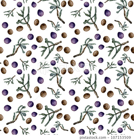 Floral seamless pattern with succulents and decorative pebbles. Watercolor print for textile or wallpaper. 107153509