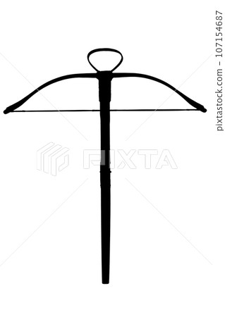 vintage crossbow black silhouette 107154687