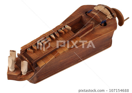 The Hurdy-gurdy, stringed musical instrument. 107154688